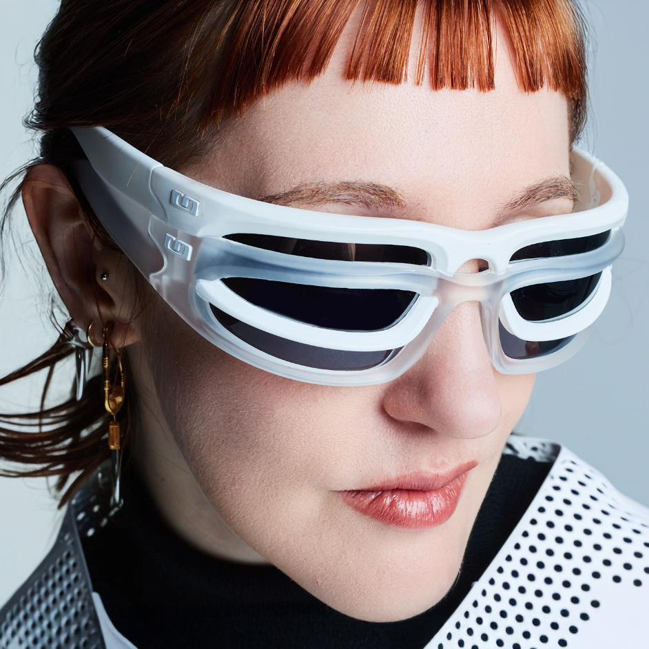 TWIN - WHITE/FROSTED (Chrome Lens)
